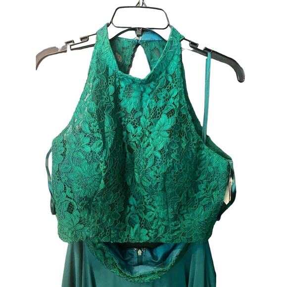 Prom Green Size 10 A Line Gown by Clarisse Nwt Wedding - Picture 2 of 9